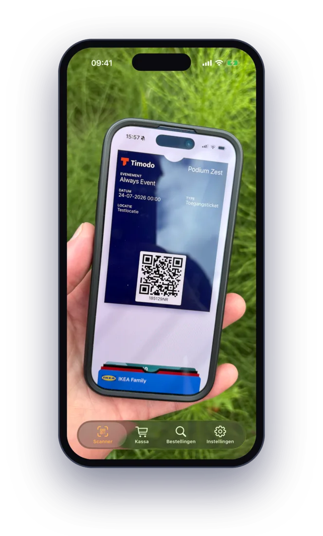 De Timodo scan-app scant een ticket aan de poort